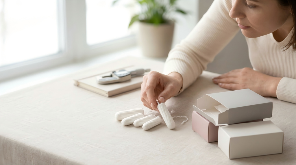 private label tampon product quality and comfort evaluation