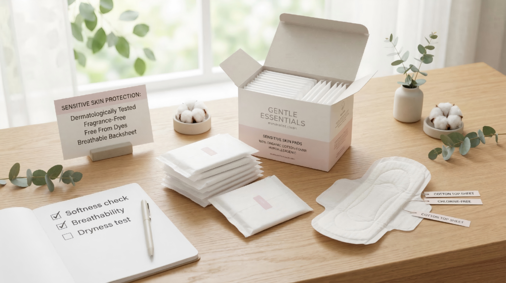 sensitive skin feminine hygiene product claims and positioning