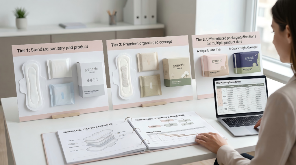 organic pad private label product line strategy
