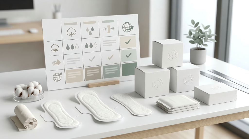 organic sanitary pad product positioning for private label brands