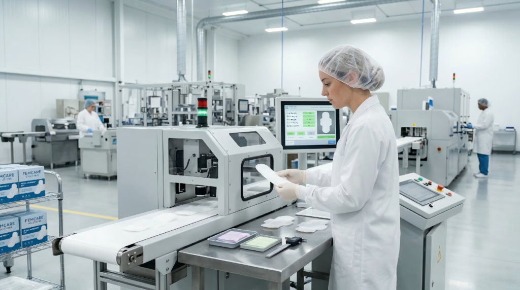 sanitary pad quality control process in OEM manufacturing