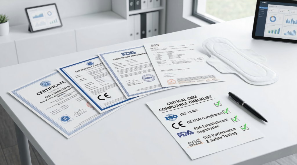 certifications for feminine hygiene OEM manufacturers