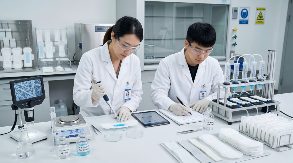 feminine hygiene product quality testing in certified laboratory
