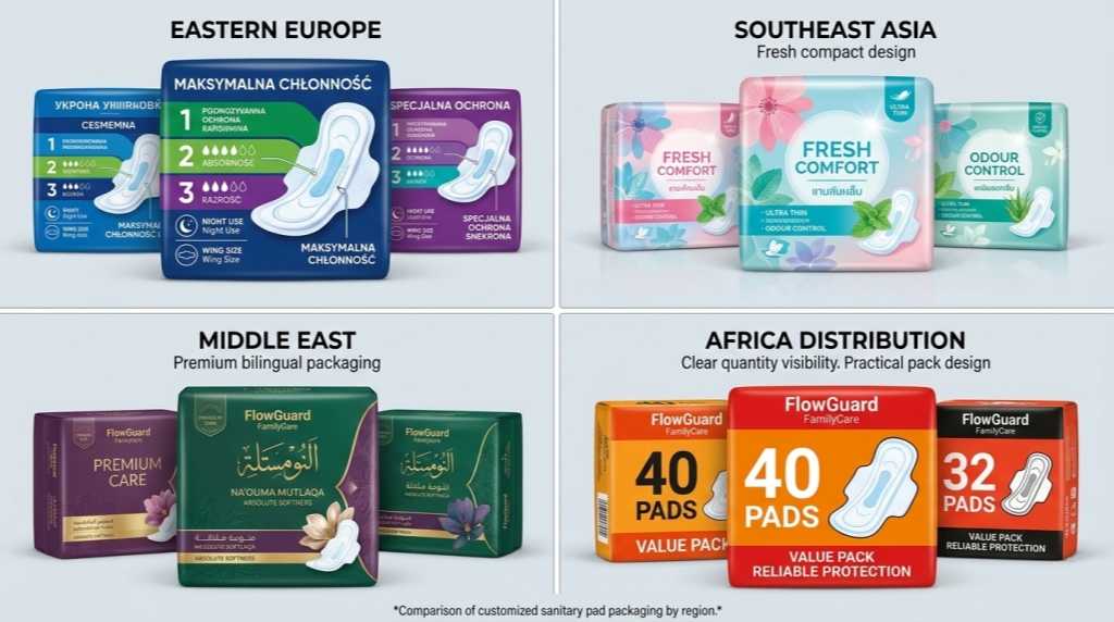Localized sanitary pad packaging solutions for distributors and private label brands