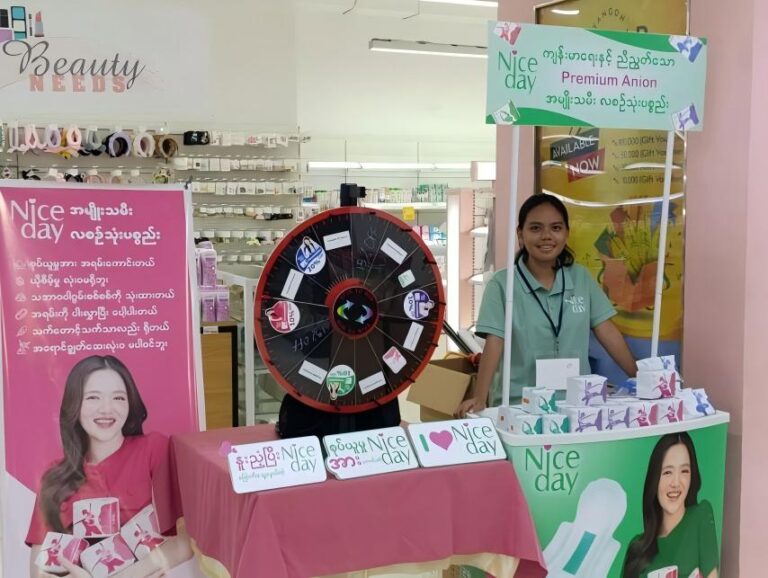 Sanitary pad distributor case study showing how Niceday supported market growth in Myanmar