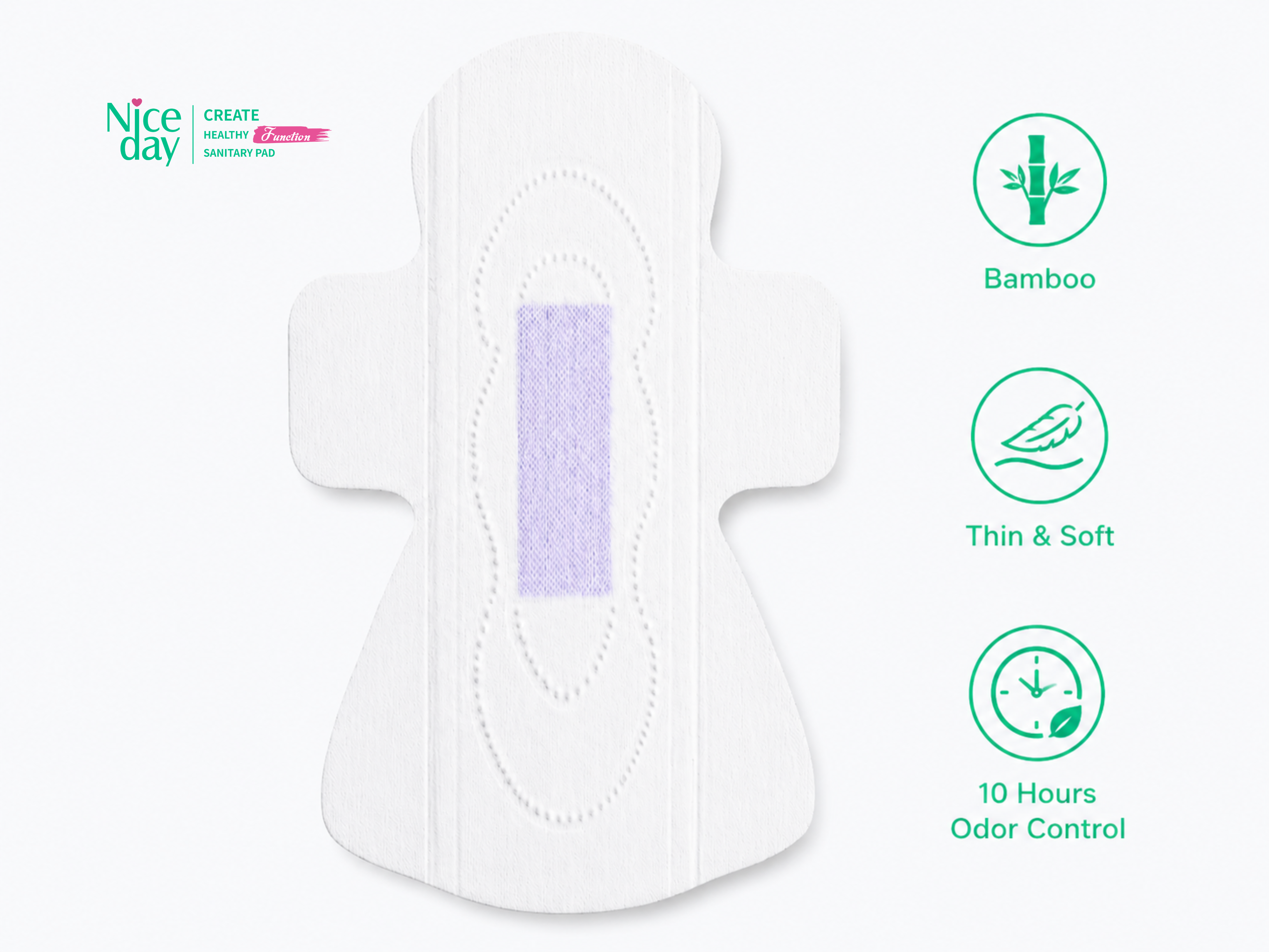 EcoPure Plant-Based Biodegradable Sanitary Pad OEM Niceday O-5
