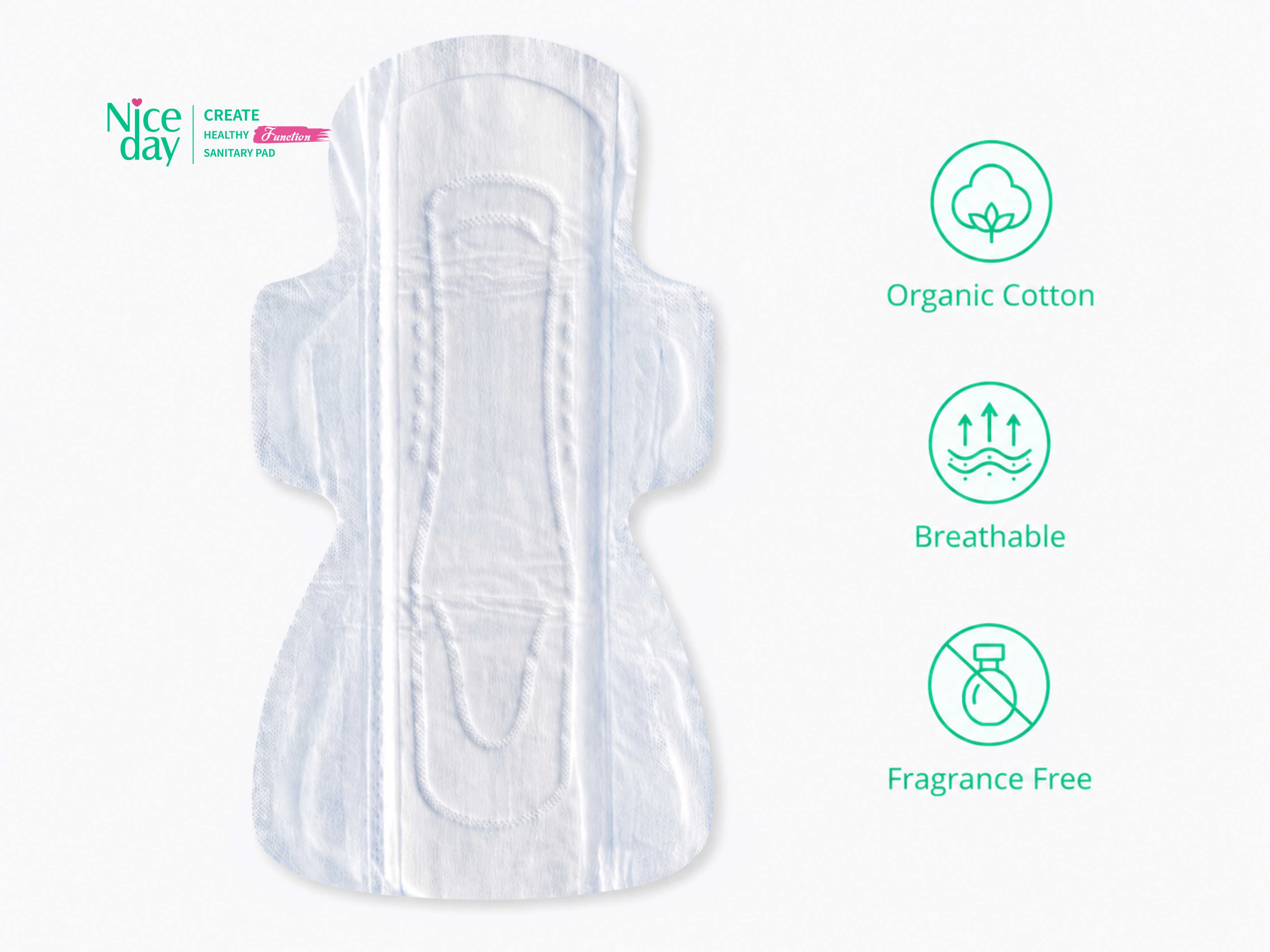EcoPure Plant-Based Biodegradable Sanitary Pad OEM Niceday O-5