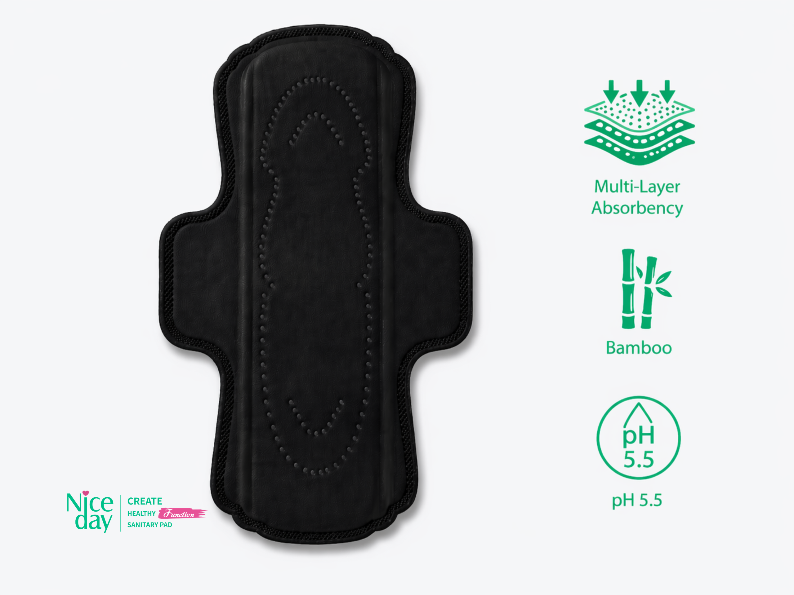 EcoPure Plant-Based Biodegradable Sanitary Pad OEM Niceday O-5