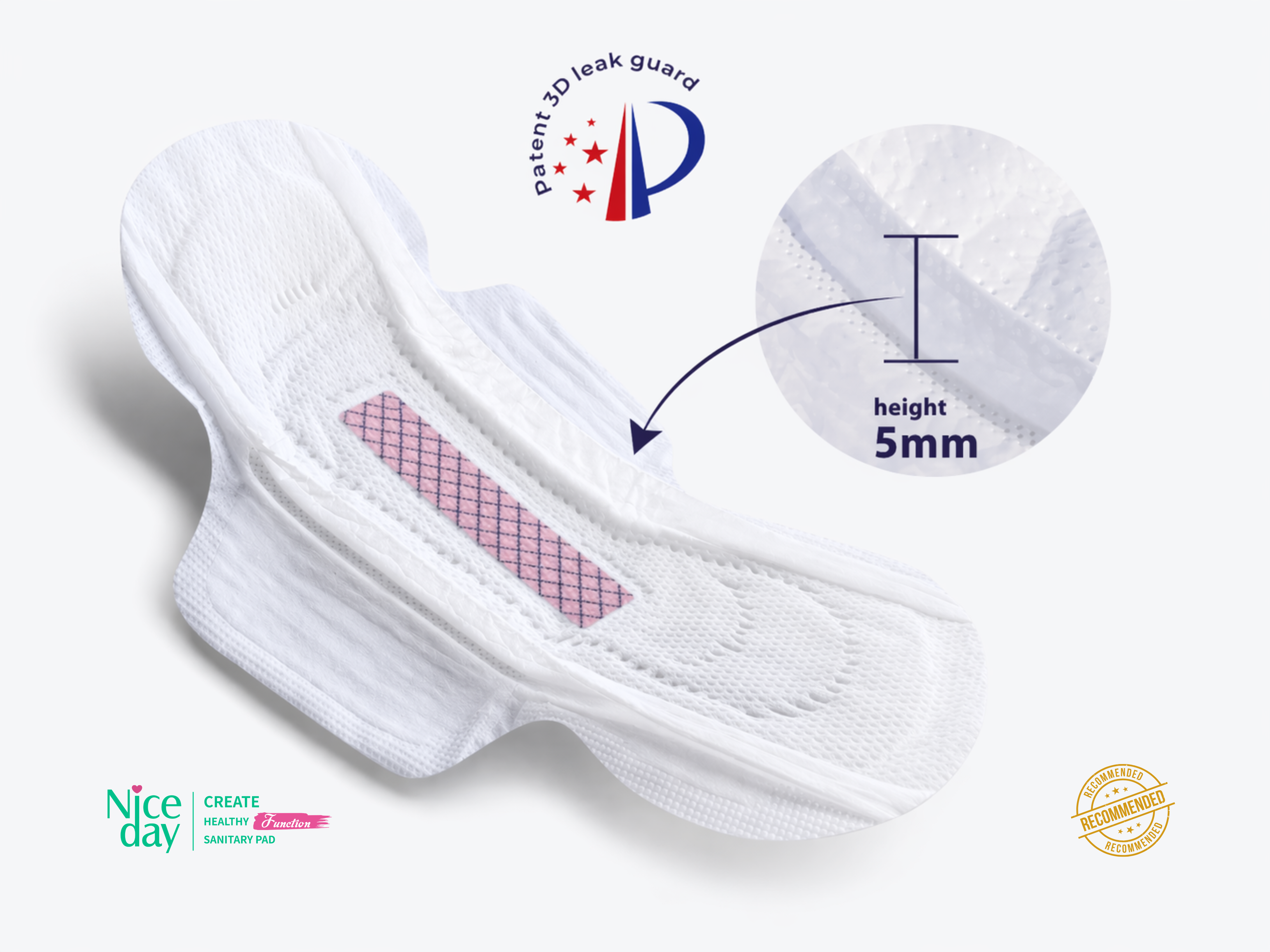 GraphenePro Graphene Chip 3D Leak Guard Sanitary Pad OEM Niceday N-4