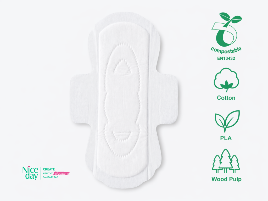 EcoPure Plant-Based Biodegradable Sanitary Pad OEM Niceday O-5
