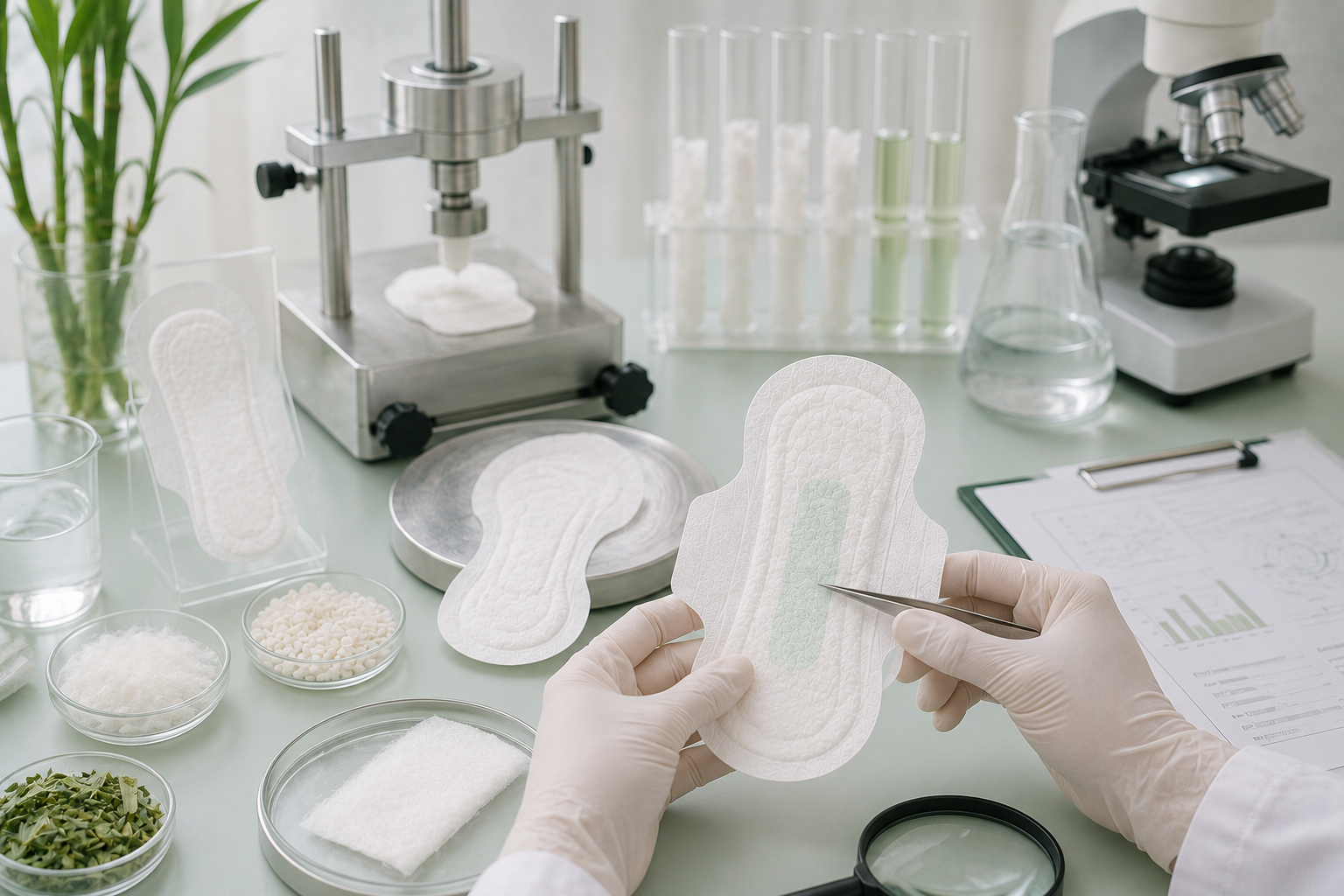 bamboo sanitary pad testing